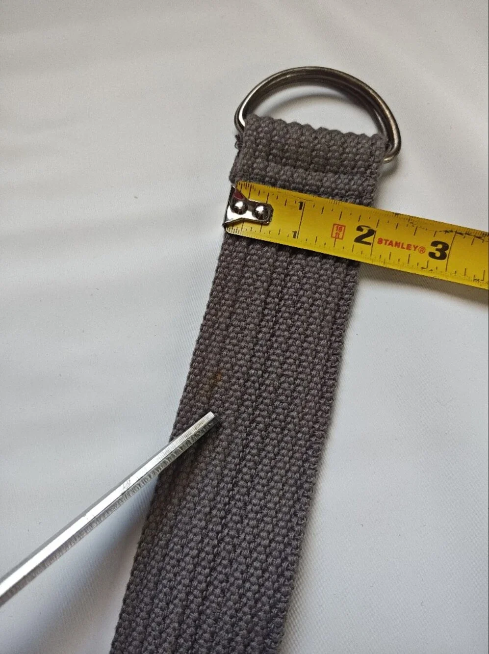 Lot of 3 Webbed Canvas D-Ring Belts Size 32 Casual Fabric Strap Navy Black Gray